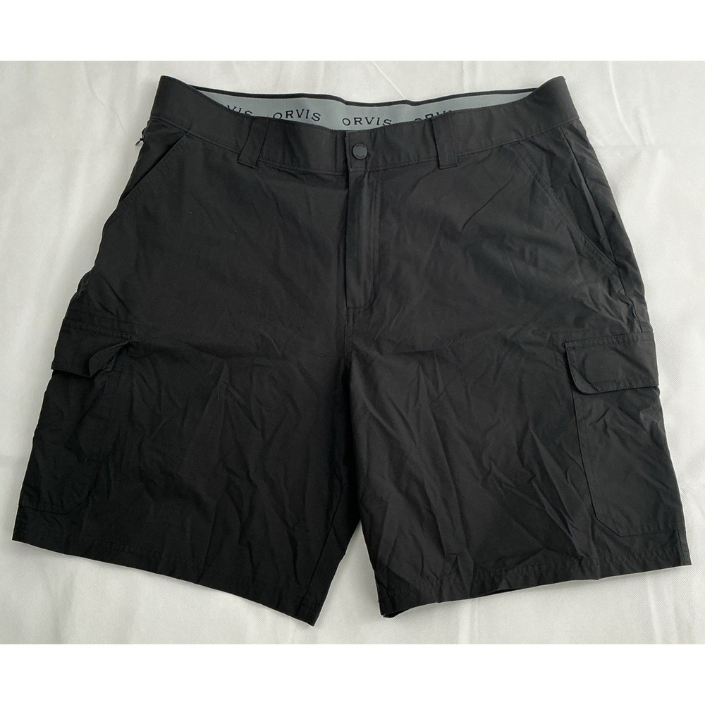 Orvis Cargo Shorts Mens Size 38 Black 4 Way Stretch Hiking 9" Inseam